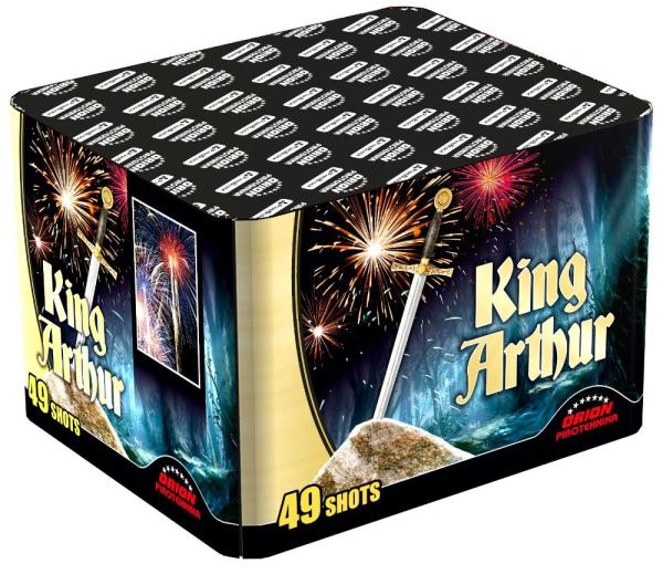 King Arthur, 49 Schuss, NEM: 499g, Kaliber: 26mm, Brenndauer ca. 55 Sekunden